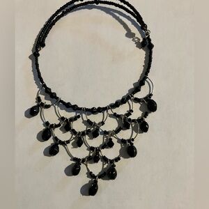 Gothic Black Beaded Choker